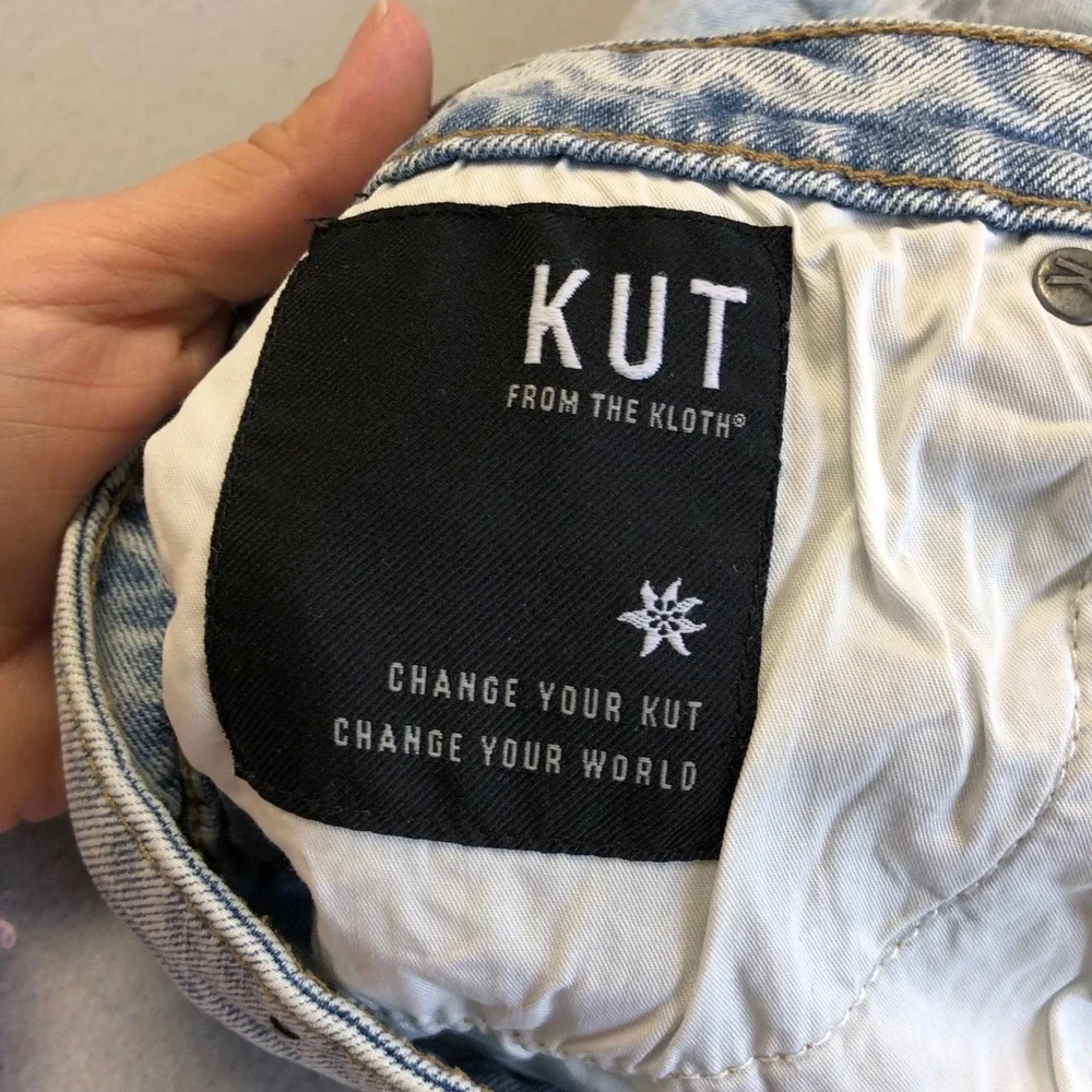 Kut From The Kloth Jane High Rise Shorts Womens 4 Blue Denim Cutoff Distressed